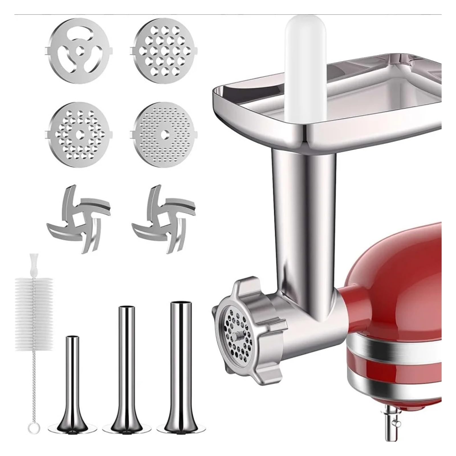 Compatible con La Cuchilla Picadora De Carne KitchenAid | Cuchilla De Repuesto De Metal Y Embutidora De Salchichas, Compatible Con Batidora De Pie KitchenAid