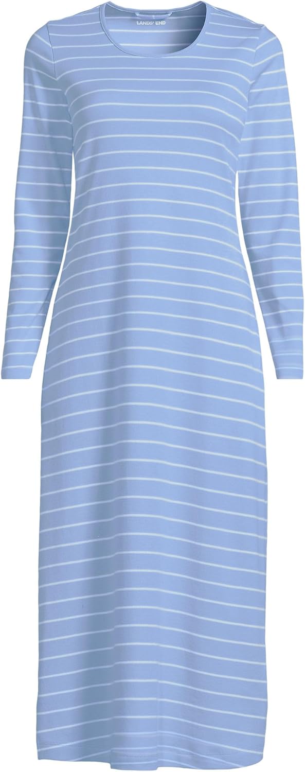 Lands' End Women's Cotton Long Sleeve Midcalf Nightgown - Image 3