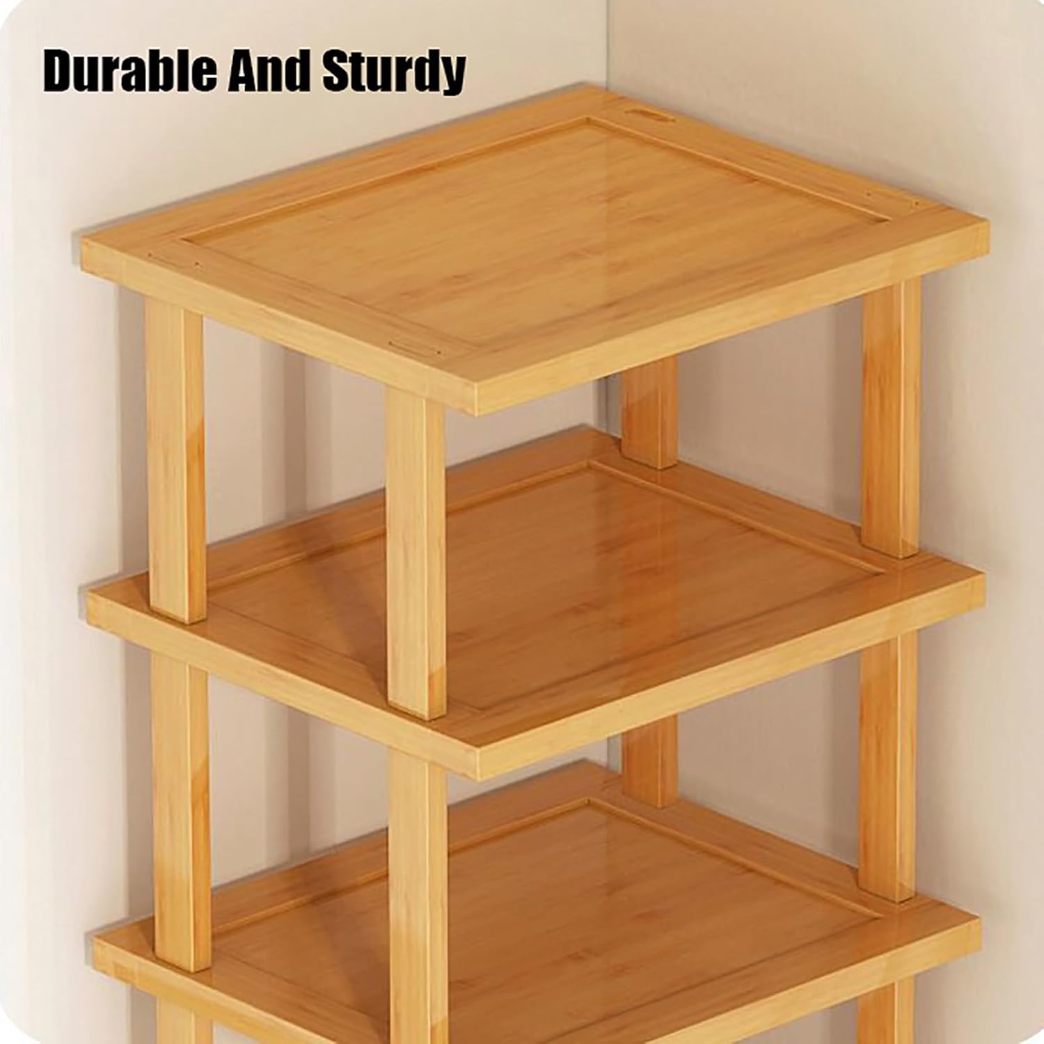 9 Tiers Bamboo Shoe Rack - Vertical Shoe Rack for Small Spaces,Tall Narrow Shoe Rack Organizer for Closet Entryway Corner Garage and Bedroom