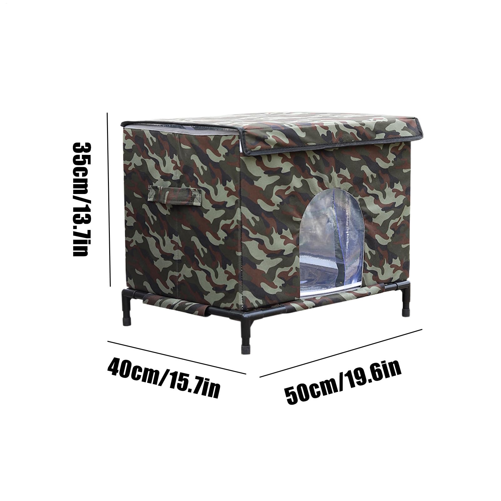 Case Per Gatti Da Esterno Tenda Isolata Impermeabile e Calda | Rifugio per Gatti con Base Sollevata e Finestra Trasparente per Cani e Galline all'Aperto per Patio e Balcone