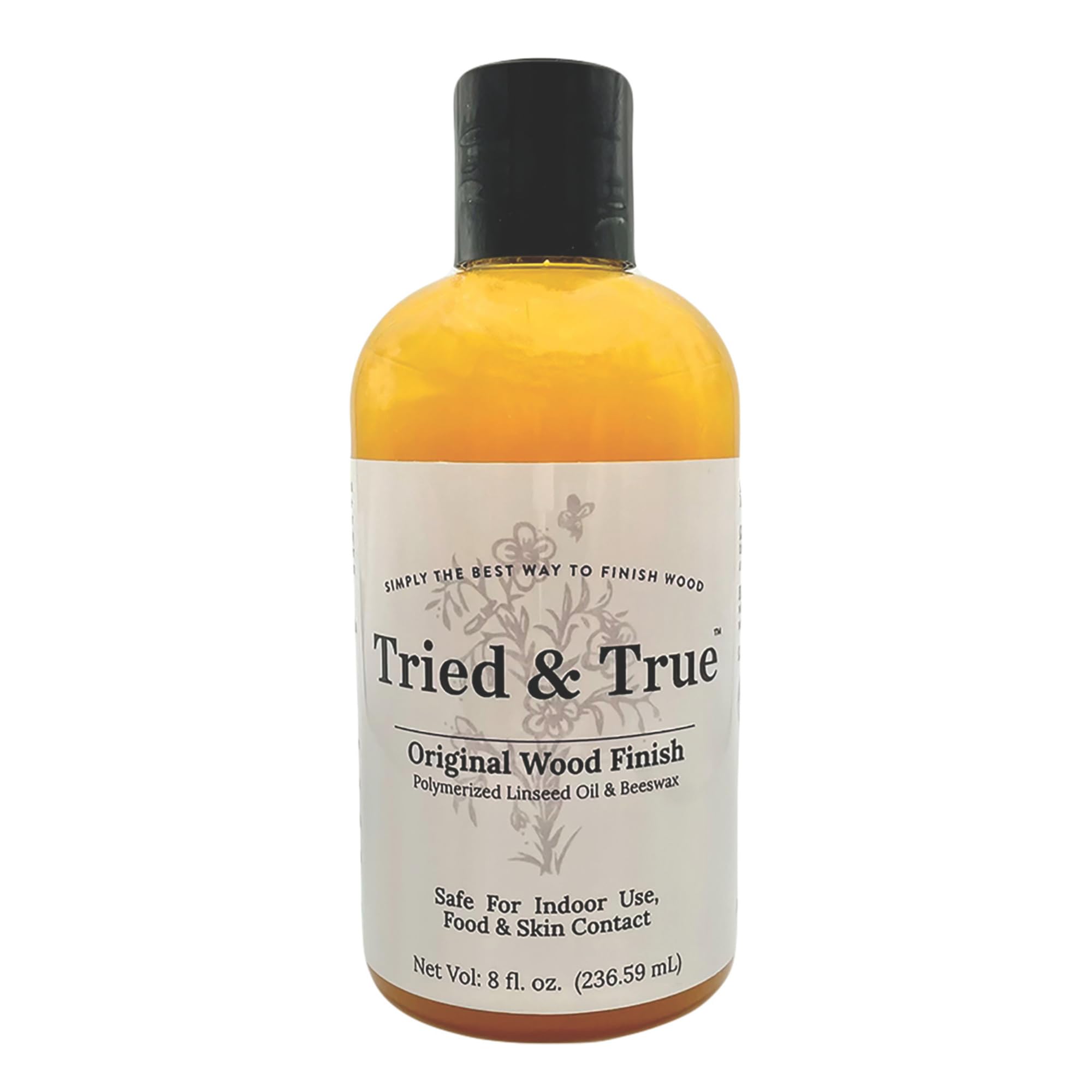 Tried & True Original Wood Finish, 8 oz. - Linseed Oil & Beeswax Blend, Ideal for All Woodwork, Long-Lasting Durability, Food Safe Sealer, Non-Toxic Wood Finish