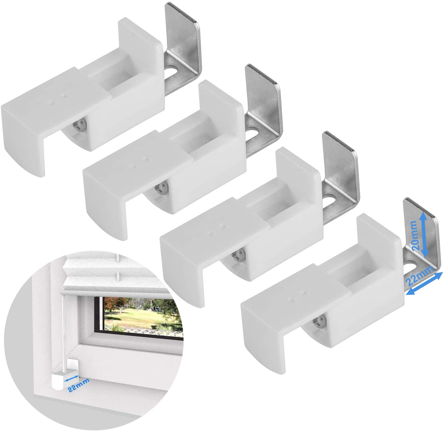 Estor plisado Klemmfix sin taladrar, deja pasar la luz, aspecto arrugado, estor plegable para ventanas y puertas Easyfix blanco, 110 x 130 cm
