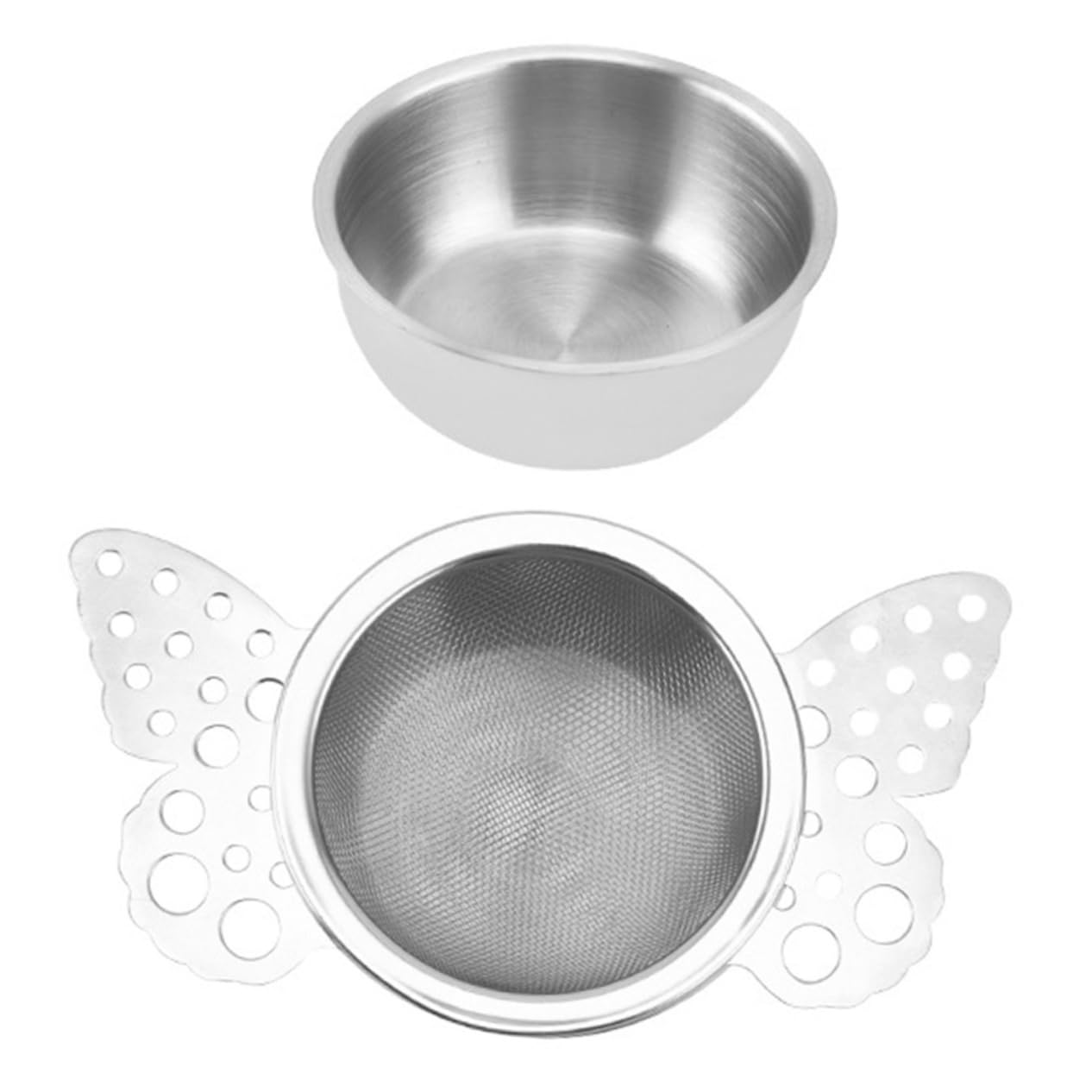 PRETYZOOM Loose Tea Leaf Strainer Stainless Steel Tea Filter with Fine Mesh for Loose Leaf Brewing for Home and Kitchen Use Easy to Clean Includes Tray