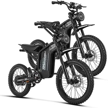 HAPPYRUN 4500W Electric Dirt Bike for Teens & Adults, Up to 38MPH, 60V 35Ah