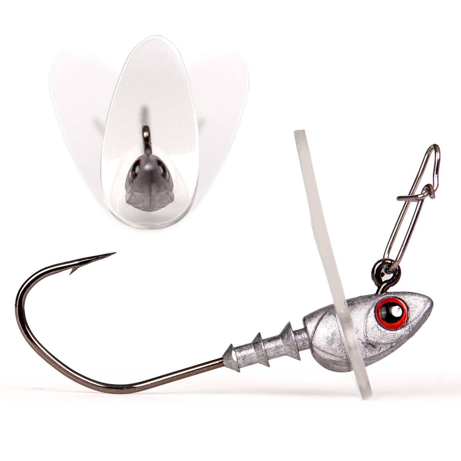 Scrounger Swimbait Jig Heads, Minnow Style Action for Bass Freshwater Saltwater Fishing 1/8 3/16 1/4 3/8 1/2