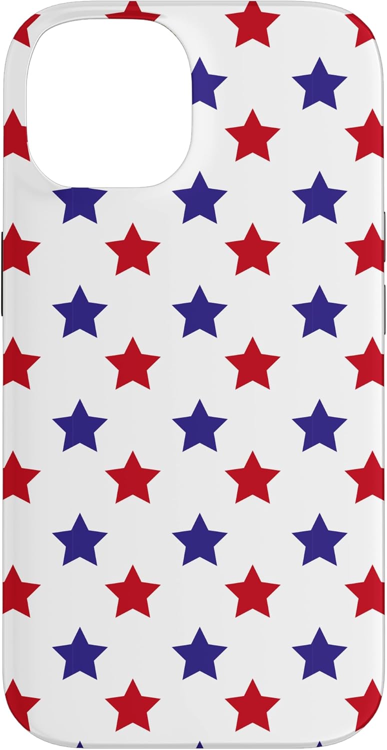Red White Blue American Flag Patriotic Stars Pattern Case for iPhone 14 Pro Max