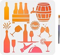 Vista 1 de MAYJOYDIY Plantilla de copa de vino, plantilla de botella de vino, diseño de cóctel de cerveza, plantilla de botella de champán de vino de 11.8 x