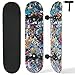 Skateboard per Principianti,Achiyway Completo Skateboard per Bambini/Adulto , 80 x 20 x 10 cm Professionale Skateboard a Doppia Scocca a 8 Strati in Acero per Rragazzi e Ragazze