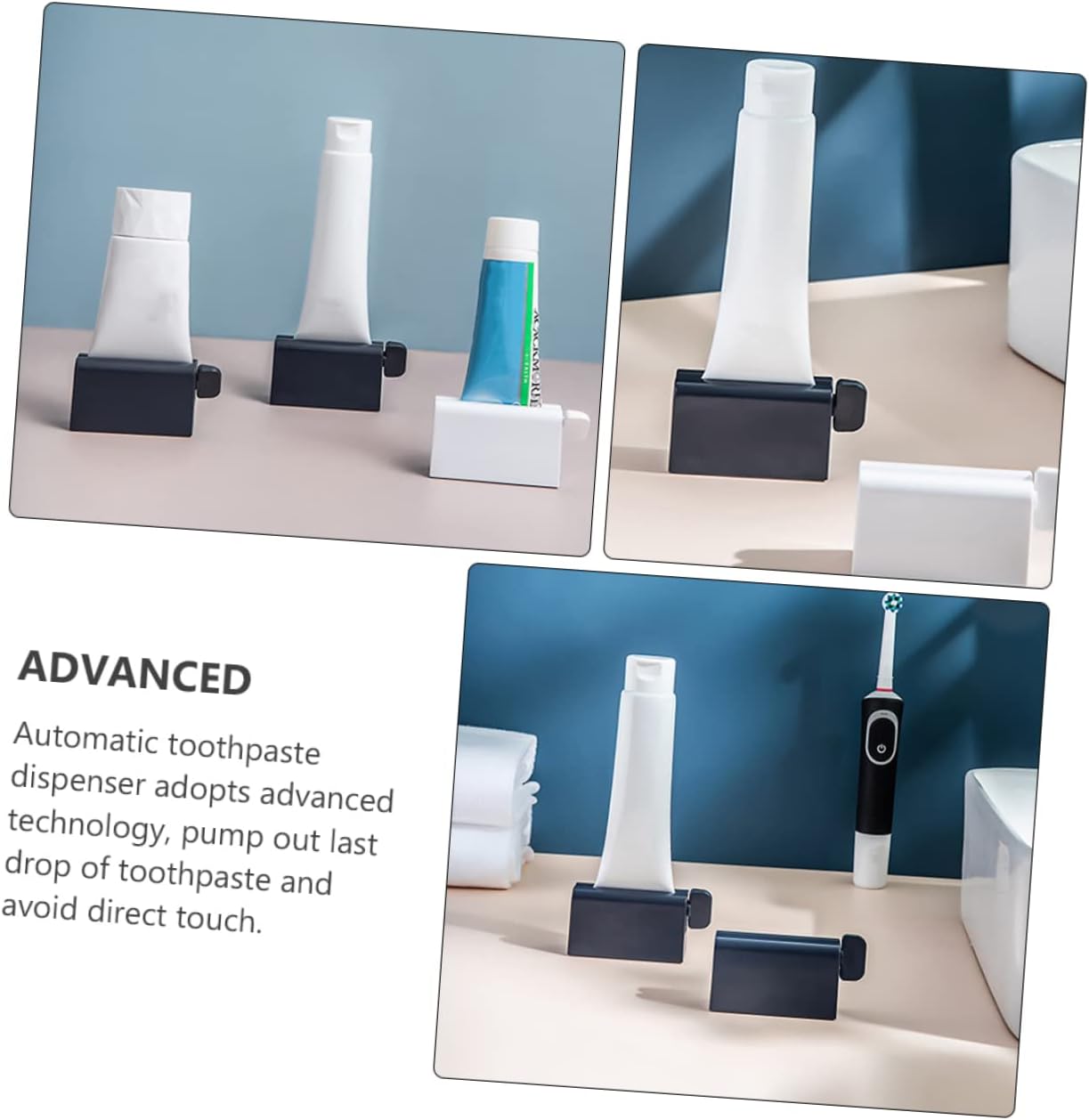 STOBAZA 3pcs Toothpaste Holder Wall-Mounted Toothpaste Rack Dispenser Easy to Use No Drilling Installation