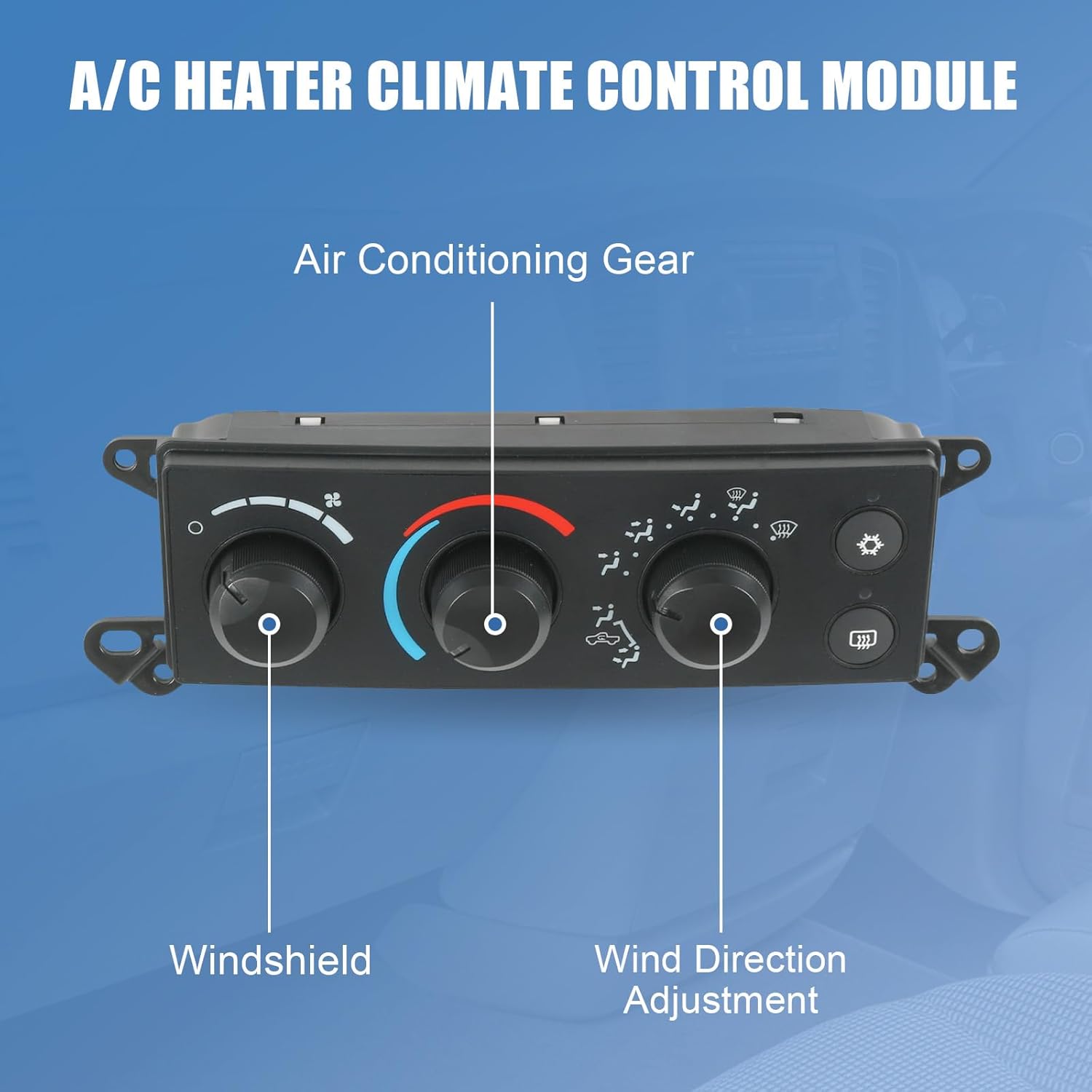 P55056569AC A/C Heater Climate Control Module Compatible with 2006-2008 Dodge Ram 1500 2500 3500 Air Conditioning Heater Control Switch Panel Replace# P55056569AD, 55056569AE