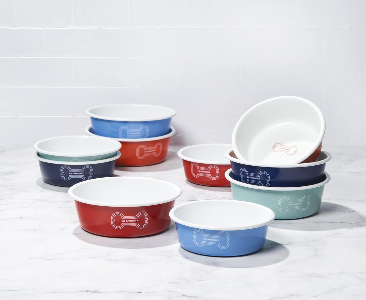 Le Creuset Enamel on Steel Large Dog Bowl, 6 Cups, Red
