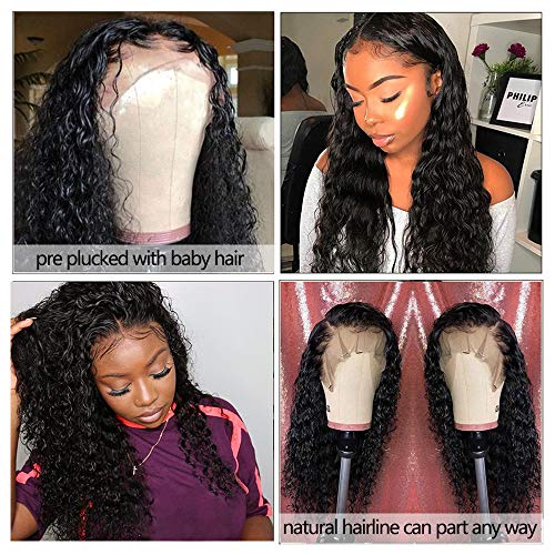 Deep Wave Lace Frontal Wigs Wet And Wavy Human Hair Wigs For Black Women Brazilian Virgin Deep Wave Human Hair Front Lace Wigs With Baby Hair Pre-Plucked Brazilian Remy Hair Deep Wave Human Hair Wigs #TOP1