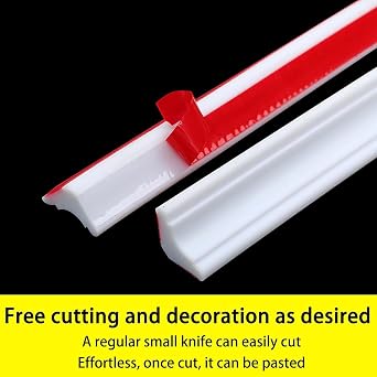 White Peel and Stick Moulding - Self Adhesive Wall Trim, 3/4in x 20Ft for Wall Corner, Cabinet Countertop, Tile Edge