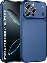 MOBILOVE Converter Case for iPhone 13 Pro to iPhone 17 Pro / 17 Pro Max Style Design Comes with Logo Shockproof Back Cover with Camera Protection & Slim Matte Finish (Blue)