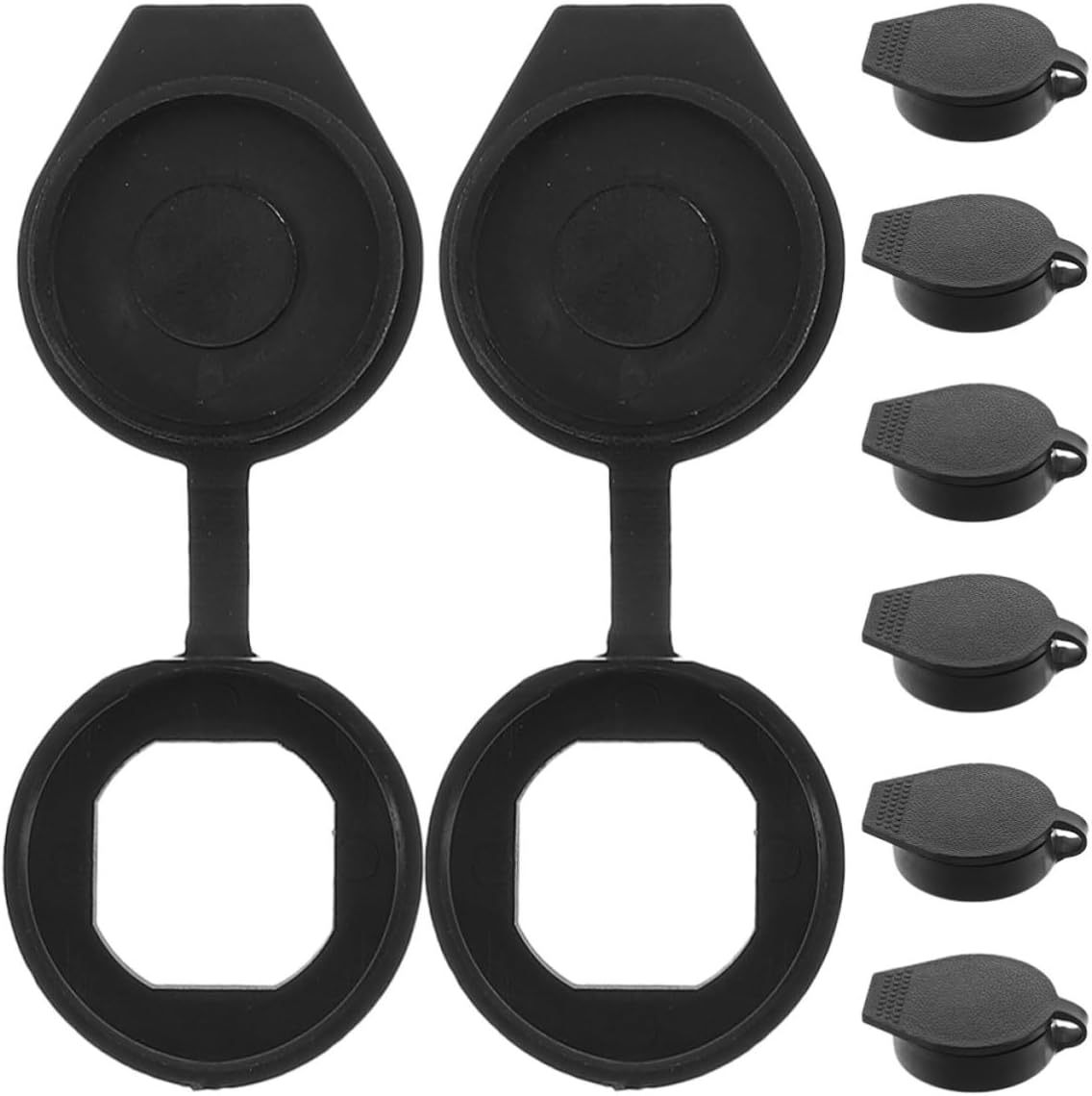 8pcs Black ABS Door Keyhole Lock Covers for Distribution Cabinets