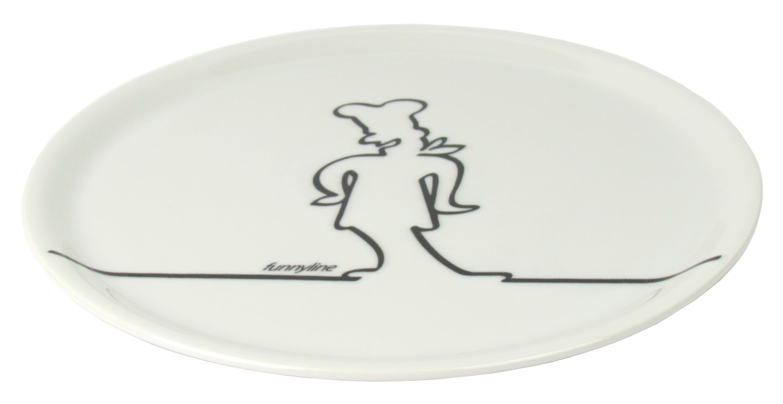 Lentz Platos para pizza de 31 cm de diámetro, de porcelana con divertido diseño de cocina (juego de 4)