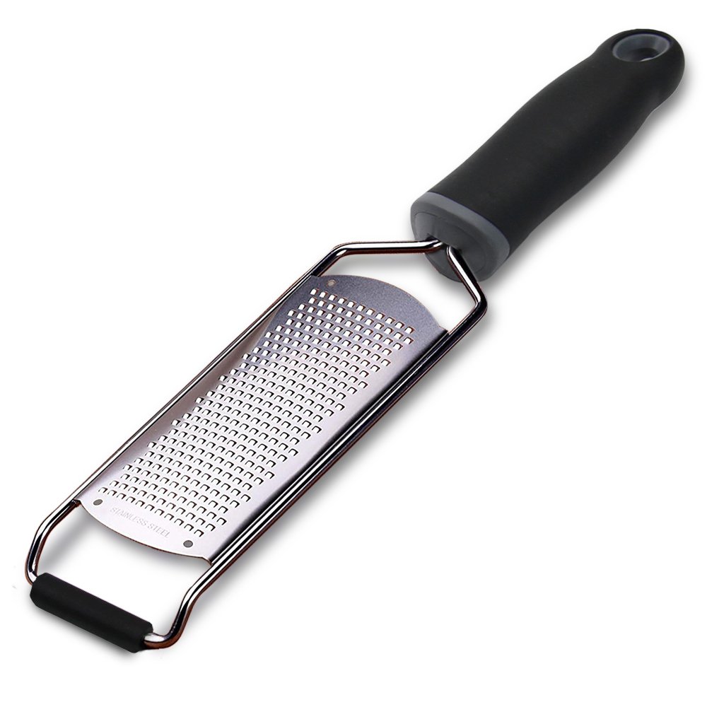 Stainless Steel Cheese Grater Ergonomic Soft Handle Lemon Ginger Potato Zester with Plastic Cover