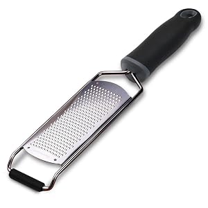 Stainless Steel Cheese Grater Ergonomic Soft Handle Lemon Ginger Potato Zester with Plastic Cover