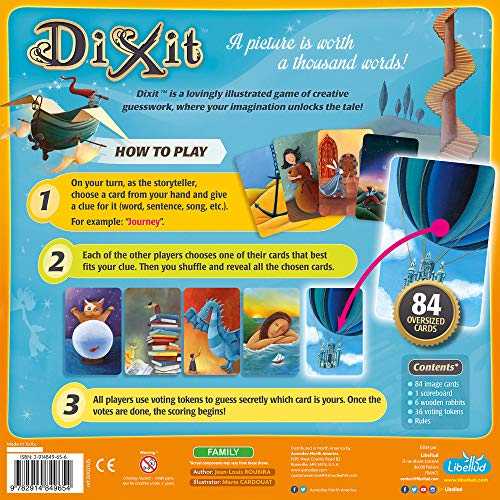Dixit Board Game | Storytelling Game For Kids And Adults | Fun Family Board Game | Creative Kids Game | Ages 8 And Up | 3-6 Players | Average Playtime 30 Minutes | Made By Libellud #TOP1