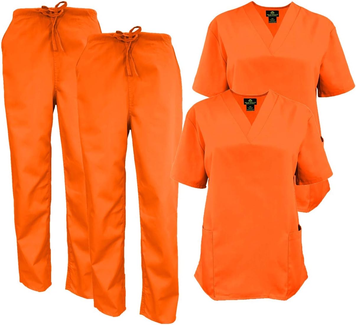 Women's Scrub Set Medical Scrub Tops and Pants - Pack of 2 Set