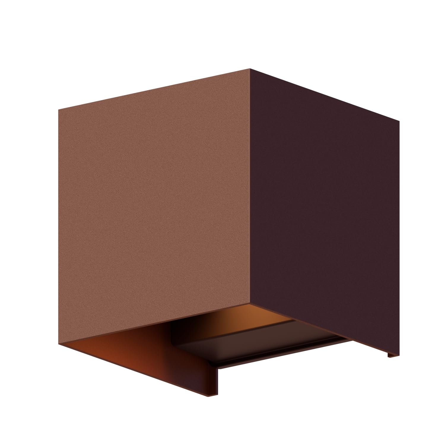 Calex Aplique Led Para Exterior Cube, Arriba/Abajo, Altura 10 Cm, MarróN óXido-image