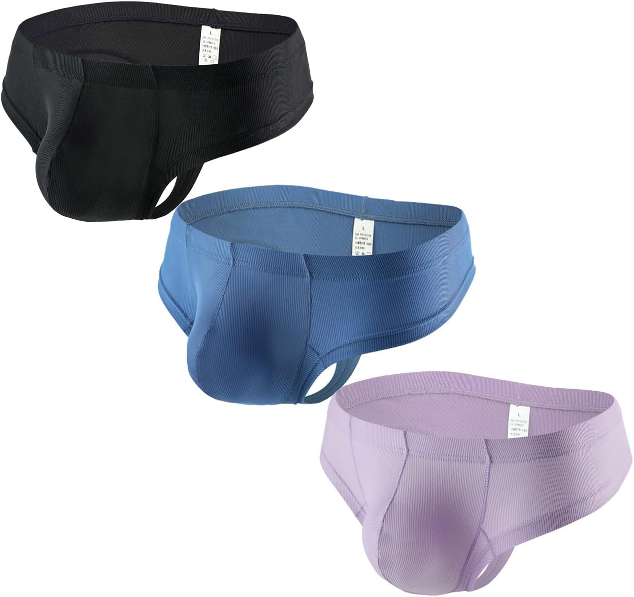 Faringoto Men's Ice Silk Thread Underpants T Pants, Solid Color, Breathable G-string Pants
