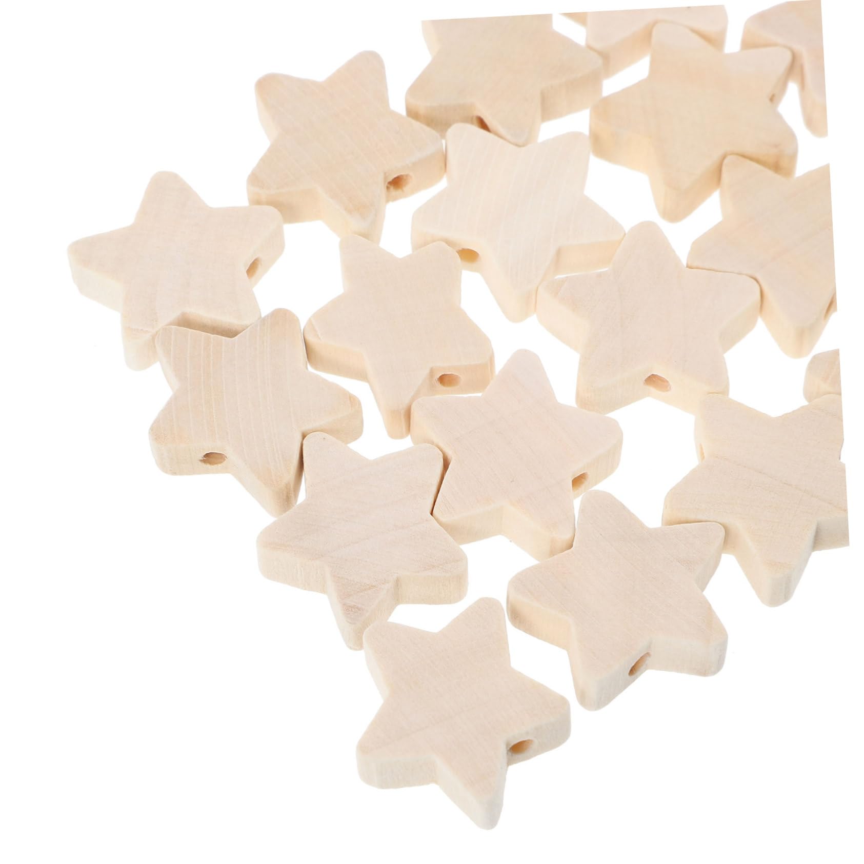 100 Piezas Cuentas de Madera Estrella Manualidades DIY, para Niños