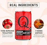 Vista 5 de Q BLOODY MARY MIX, Tomates maduros reales con 7 hierbas y especias, ideal para cócteles y cócteles sin alcohol, hechos con ingredientes reales