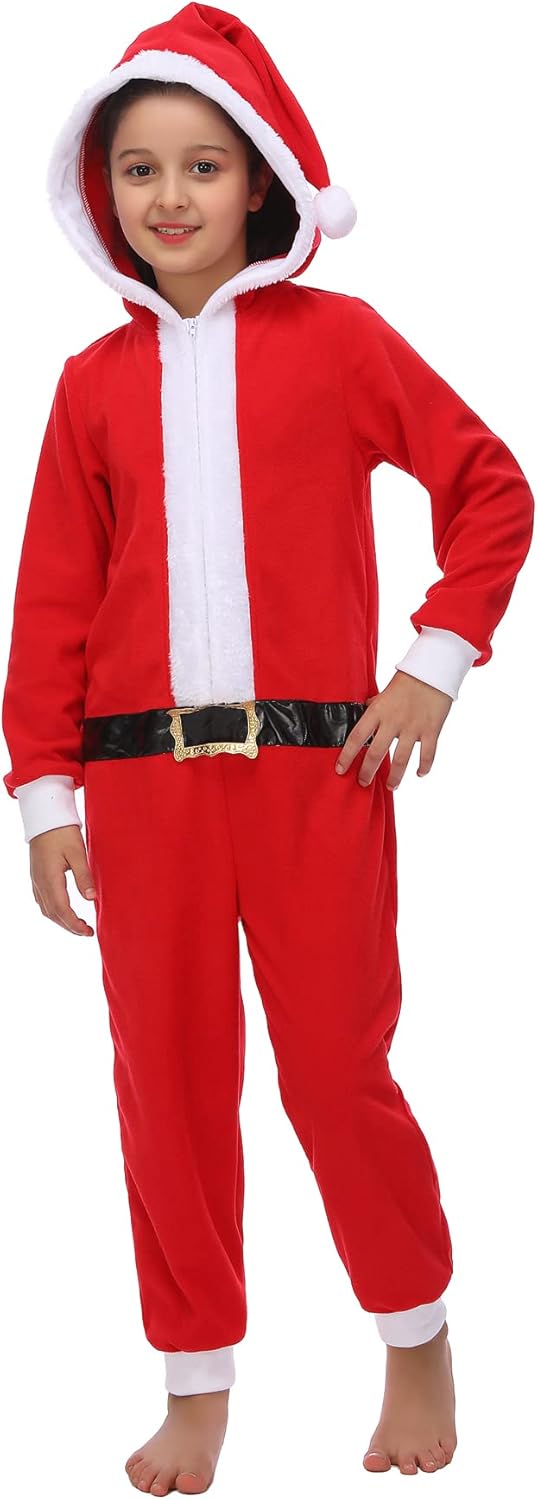 Wizland Animal Costume for Kids, Leopard Cow Monkey Reindeer Tiger Dalmatian Snowman Santa for Christmas Halloween