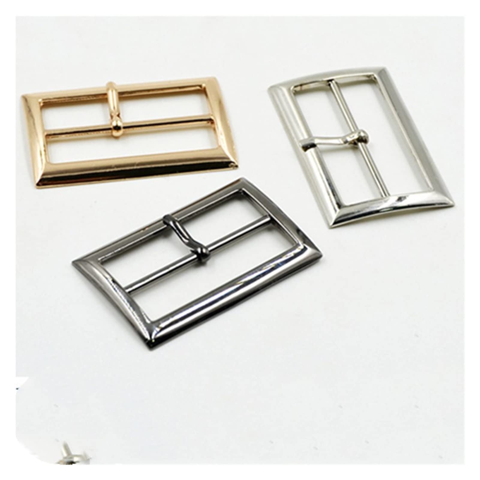 YINGO Hebilla De Ardillon De Metal Tri Glide, Rodillo De Ajuste, Anillo Rectangular, DIY | Accesorios de cuero para manualidades compatibles con mochila, correa y cinturón, 30 unidades