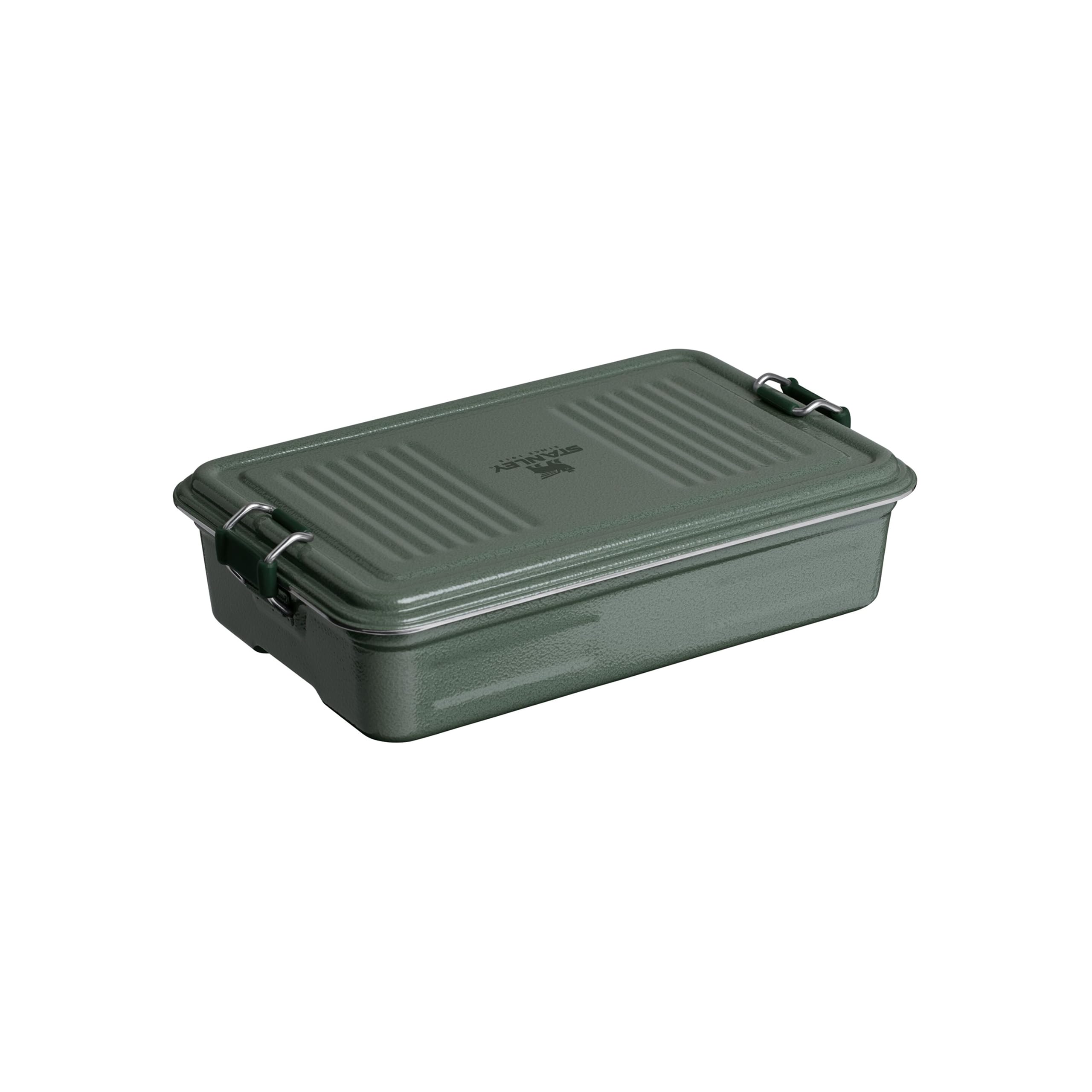 STANLEY 1913 Useful Classic Box 2L - Hammertone Green | Edelstahl-Lunchbox - Stapelbar - BPA-frei - Sicherer Verschluss - Spülmaschinenfest