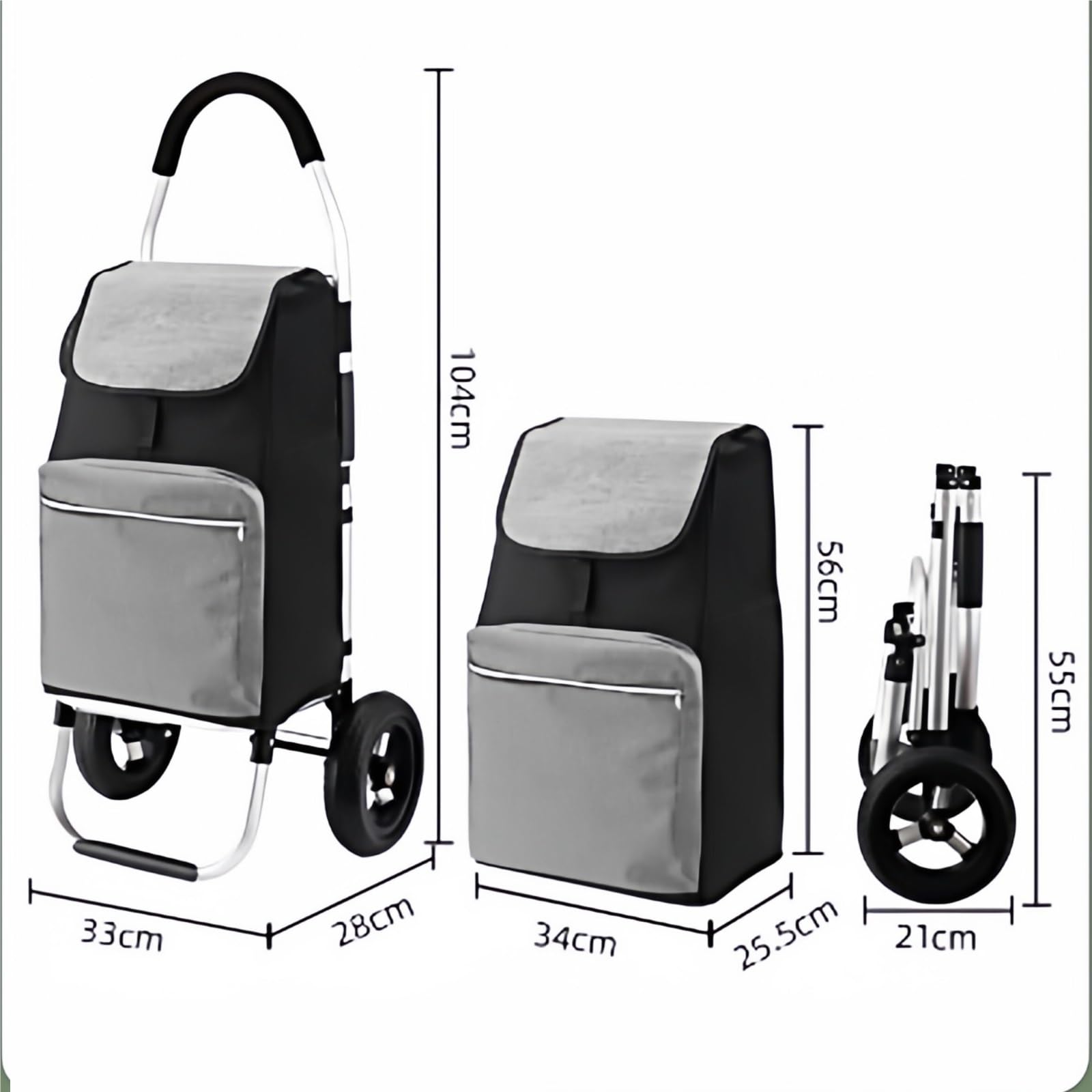 Schwerlast-Klappkarre Zusammenklappbarer Haushaltswagen mit Rädern for Treppensteigen und Einkaufen Paletten- und Transport auf Rädern(Grigio)