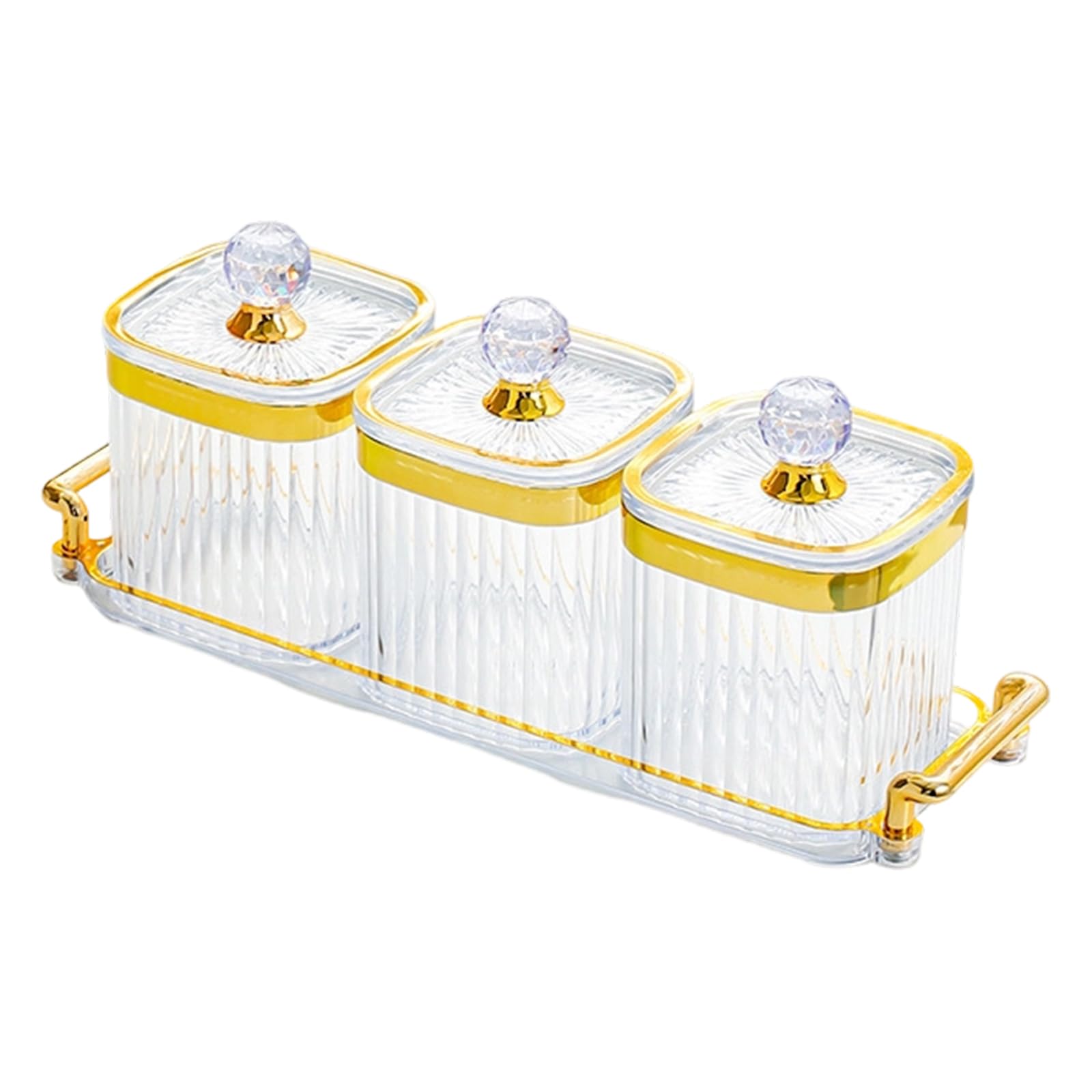 Snorvixre Stackable Container with 3 Sections for Organizing Condiments and Small Items Square Treat Planner