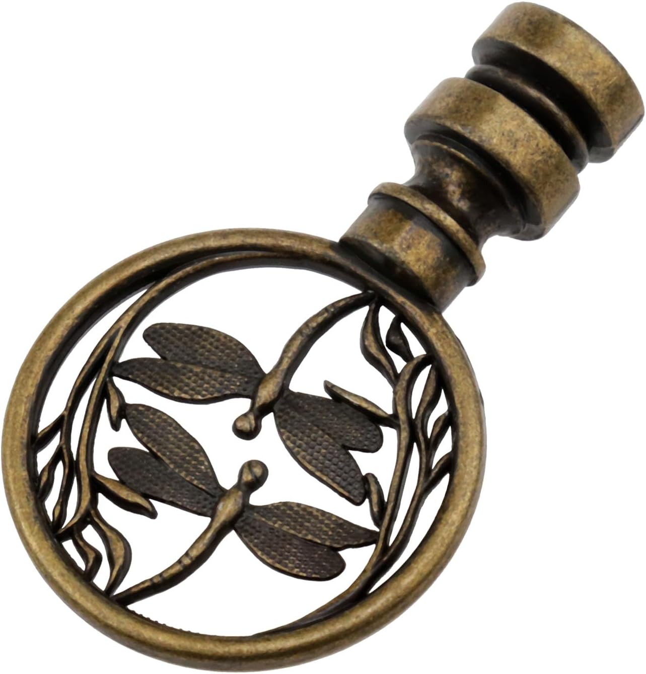 Double Dragonflies Lamp Finial 1-3/8 Inch Lamp Finial Cap Knob Dragonfly Design Lamp Decoration Hollowing Out Treatment for Lamp Shade 1PCS