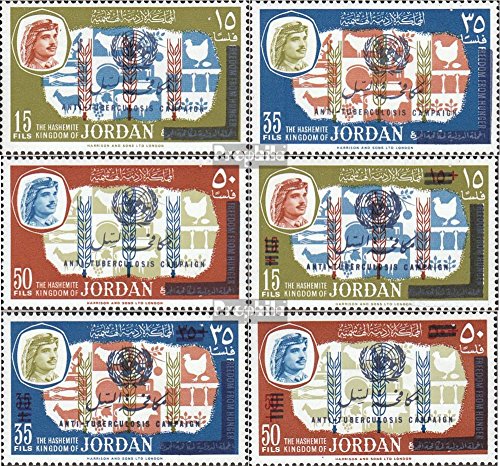 Prophila Collection Giordania Michel.-No..: 596A-601A (Completa Edizione) 1966 Lotta Contro Tubercolosi (Francobolli per i Collezionisti) Salute