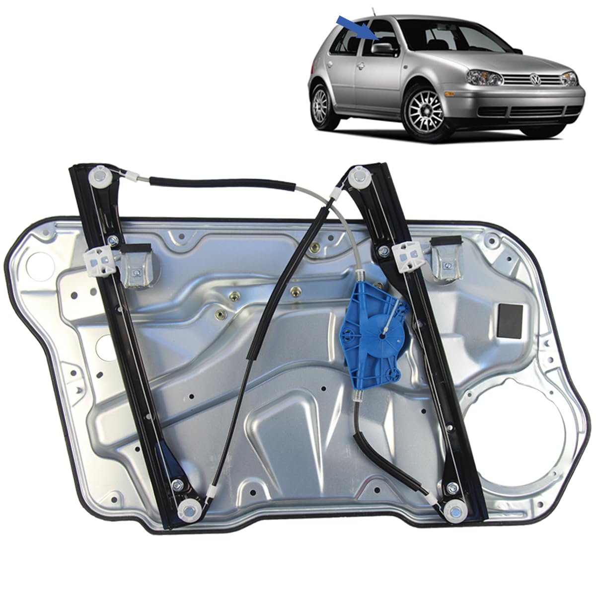 STARKIT PERFORMANCE Leve vitre compatible pour Golf 4 et Bora (1997-2006) (5 portes) AVEC PANNEAU. AVANT DROIT (passager) 1J4837462, 1J4837462H, 1J4837462F