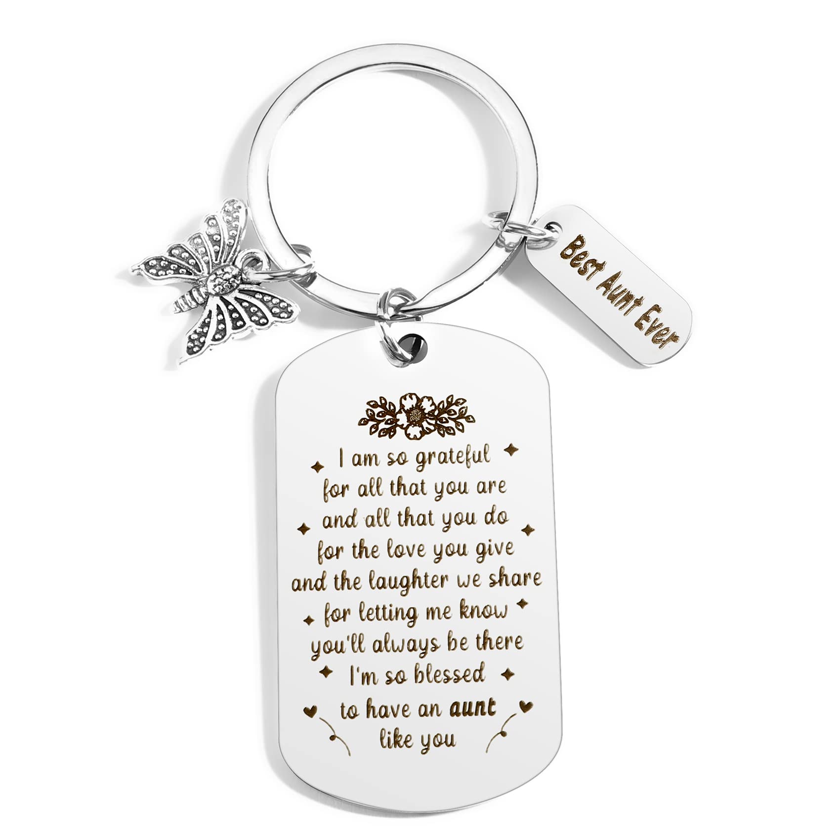 FFNMUKeychains Gifts For Aunt Auntie Gift Ideas Auntie Gifts From Niece Nephew Best Aunt Ever Gift for Birthday Easter Christmas Mother's Day Valentines Mothers Day