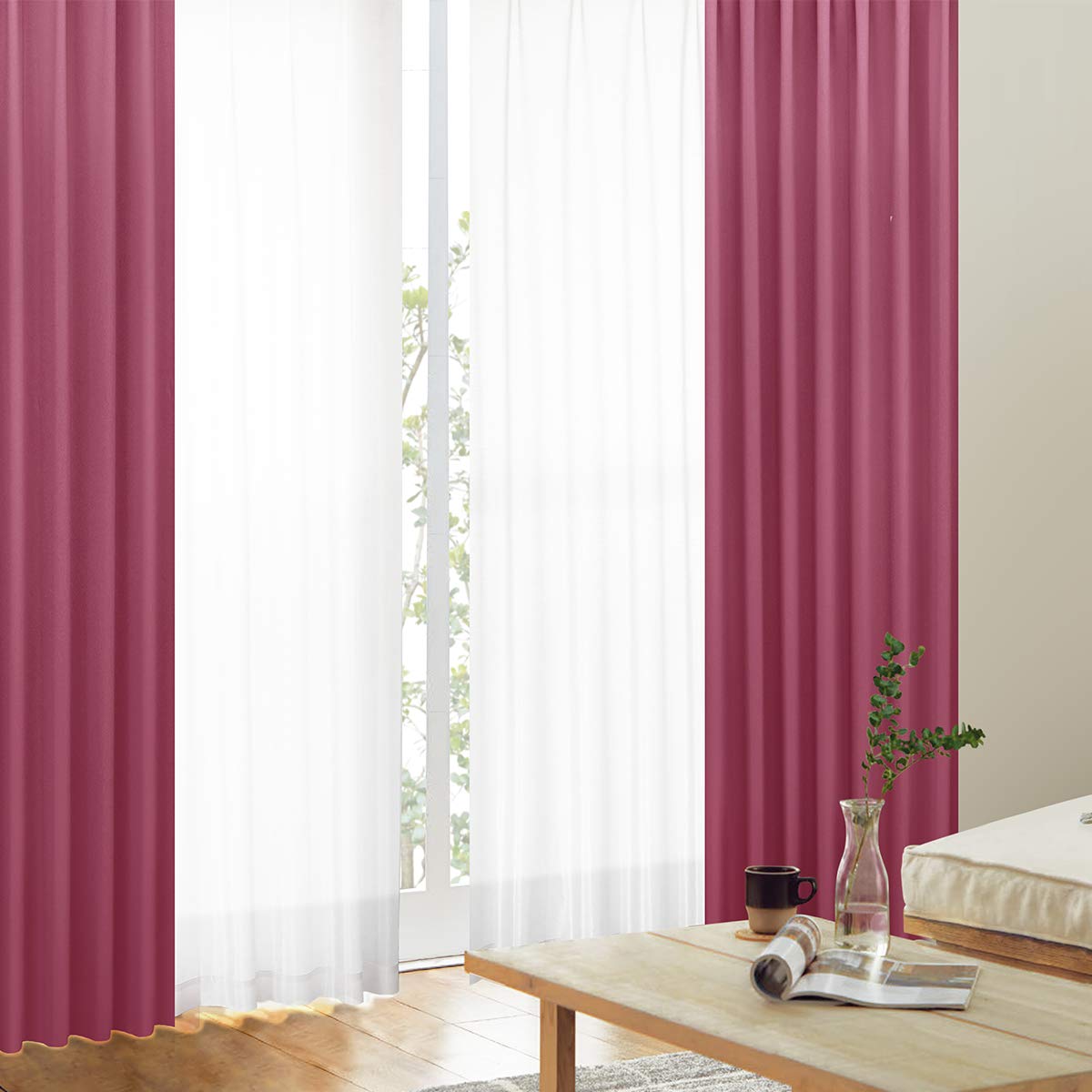 Redy♡カーテン Amazon｜カーテンくれない「K-wave-D-plain」と「K-wave-L-high guard