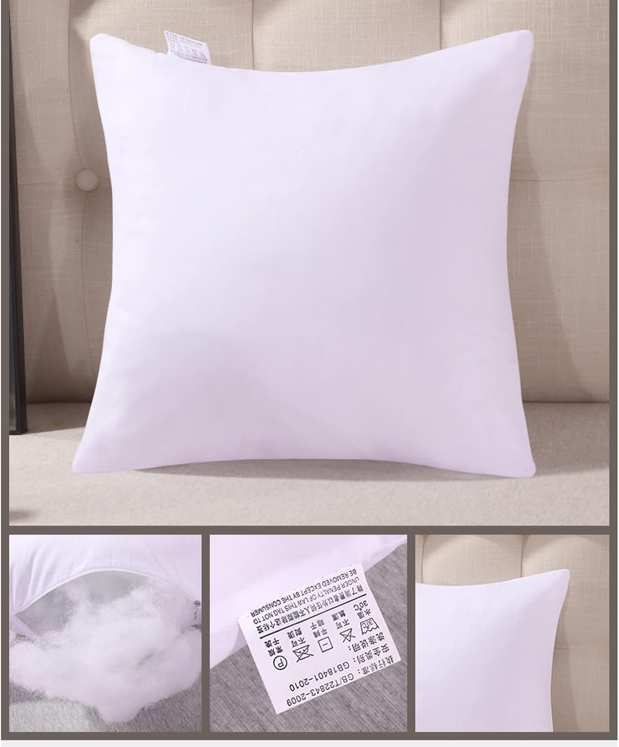 1 Pack Cushion Covers with Inserts 45X45cm Square Throw Pillows Soft Velvet Pillow with Invisible Zipper for Living Room Sofa Bedroom Couch Chair Car Seat