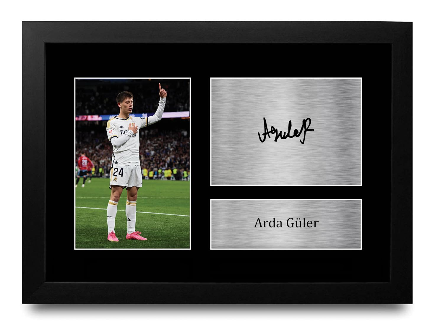 HWC Trading Arda Güler Real Madrid Gifts Printed Signed Autograph Picture for Football Fans and Supporters - A4 Framed
