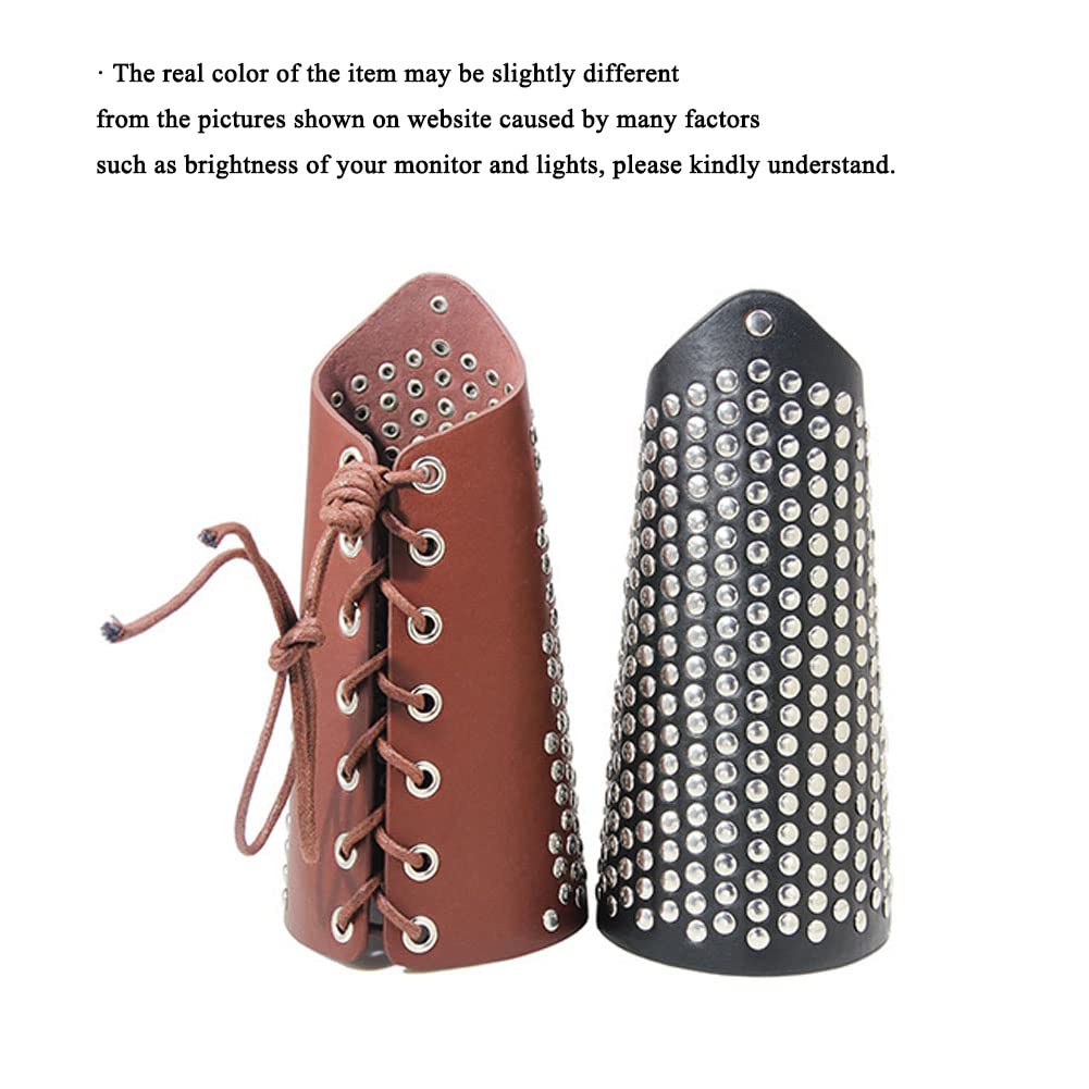Brazales Anchos Cuero para Hombres Guantes Medievales Pulsera Brazalete Punk Accesorios Vestuario Renacentista