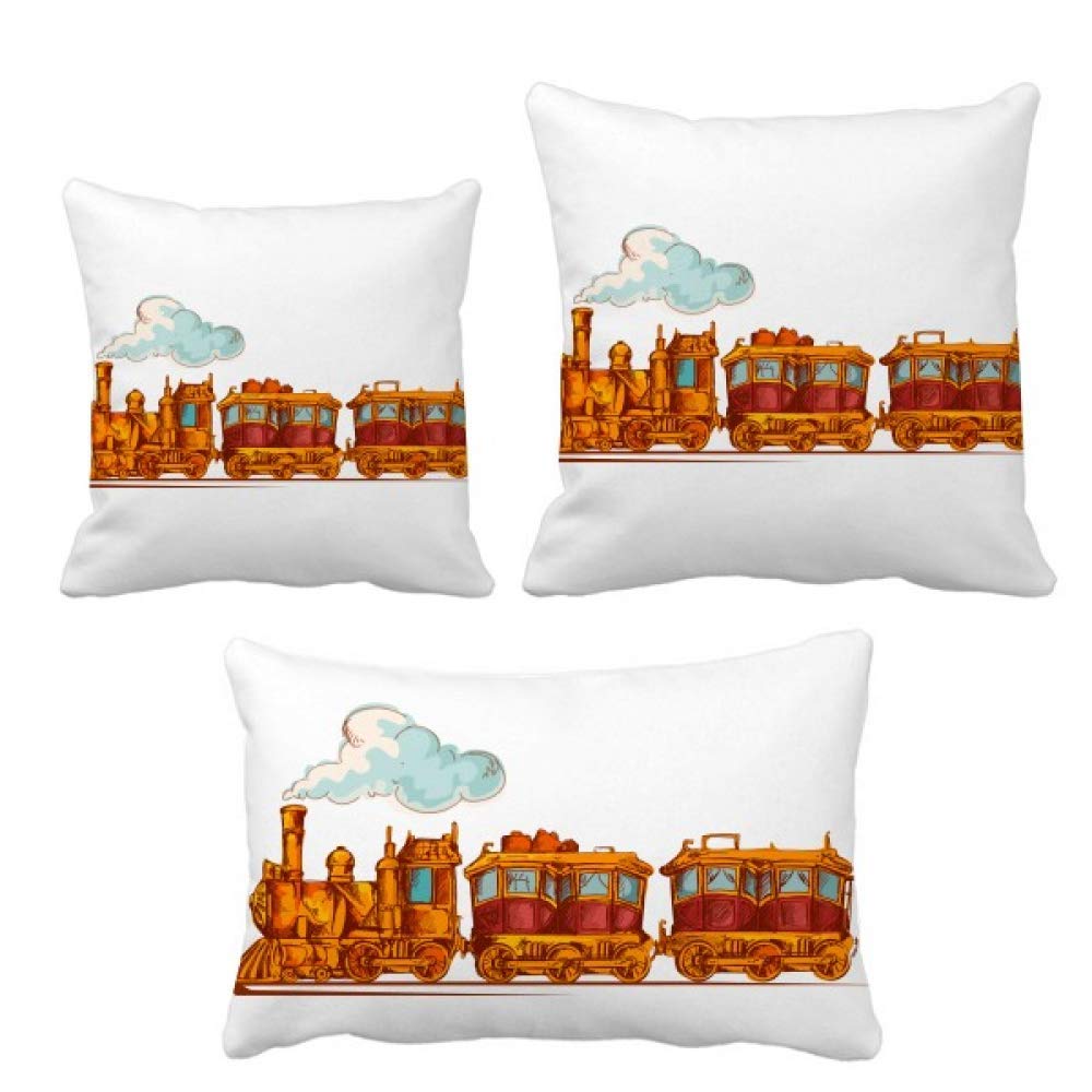 Housse de coussin train de la Grande-Bretagne pour canapé usé style rétro