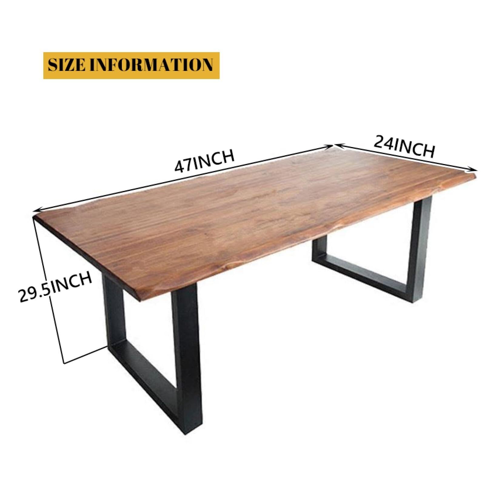 Biurko komputerowe Biurko do pisania, Biurko komputerowe z litego drewna, Nogi metalowe, Biurko do biura domowego, Proste biurko do nauki, Stół konferencyjny, Stół biurowy (140x70x75cm)