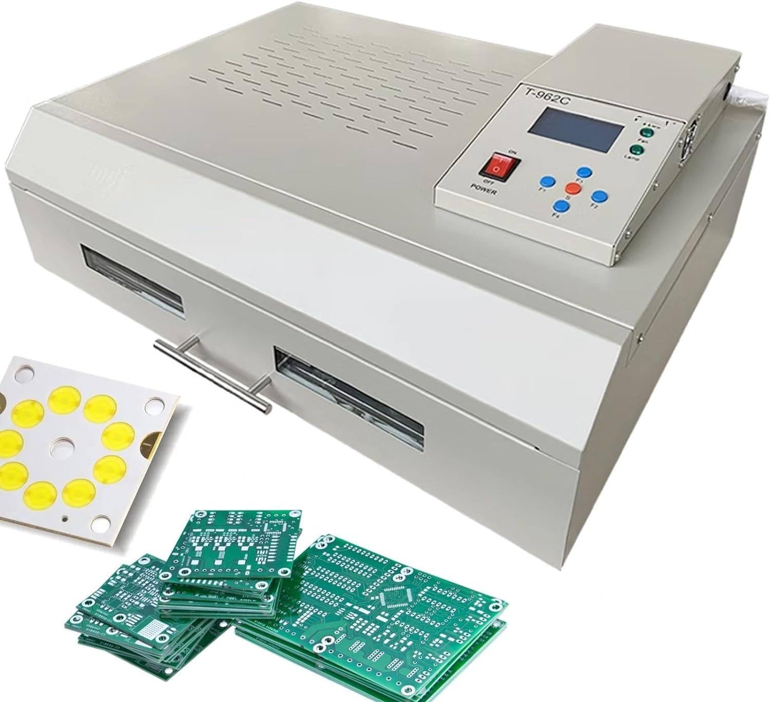 DPLXQPP Automatic Reflow Oven T-962a 1500w Reflow Machine Soldering Area 300 X 320 Mm Professional Heater 0-280? Soldering Machine,T-962C-220V