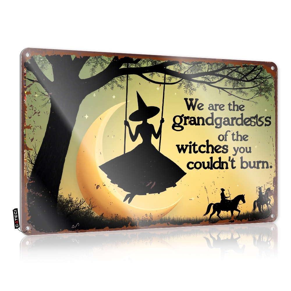 Funny Bedroom Decor We Are The Granddaughters Of The Witches You Couldn'T Burn. Tin Sign Vintage Signs Metal Outdoor Bar Decor(20X30CM)