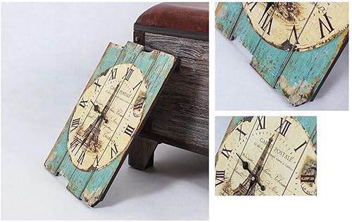 Miniatura 3 de Wooden Wall Clock Industrial-Style Home Decorations Mute Creative Personality Retro Bar Restaurant Cafe 30 * 39cm Square