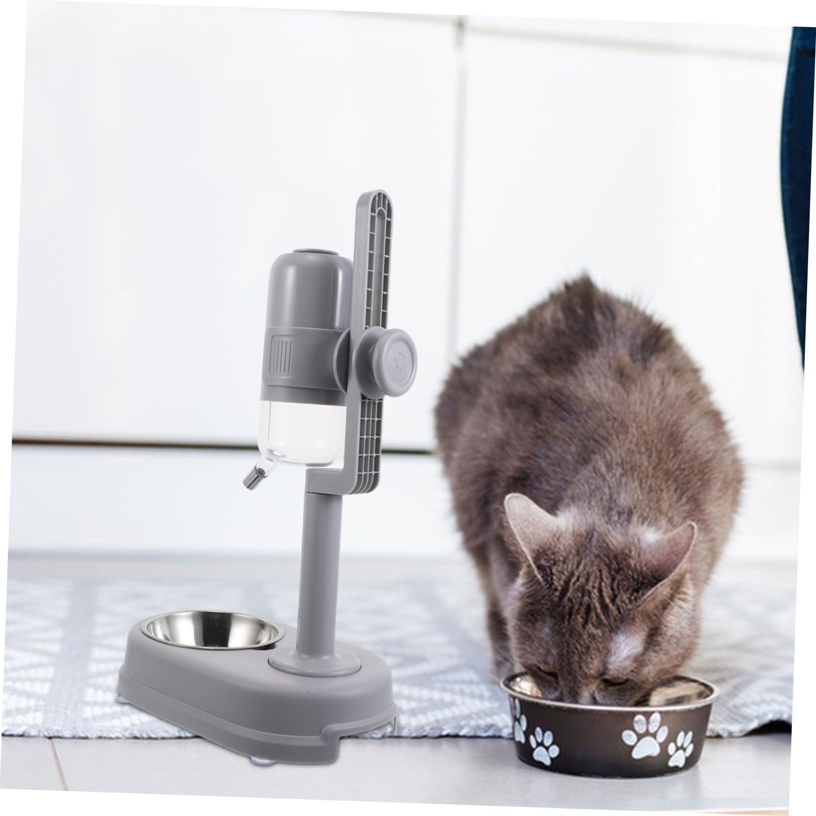 POPETPOP Contenedor de Alimentación para Mascotas Altura Dispensador de Alimentos y Bebedero Automático Bola Rodante para Comederos para Perros y Gatos
