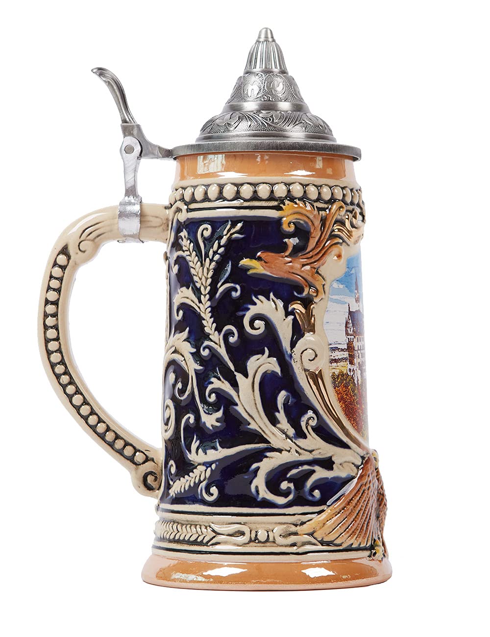 Bierkrug Mit Deckel Deutscher Bierseidel Steinkrug Oktoberfest Trinkbecher Bayern Geschenk Für Männer Vater Bierliebhaber Keramik 700ml