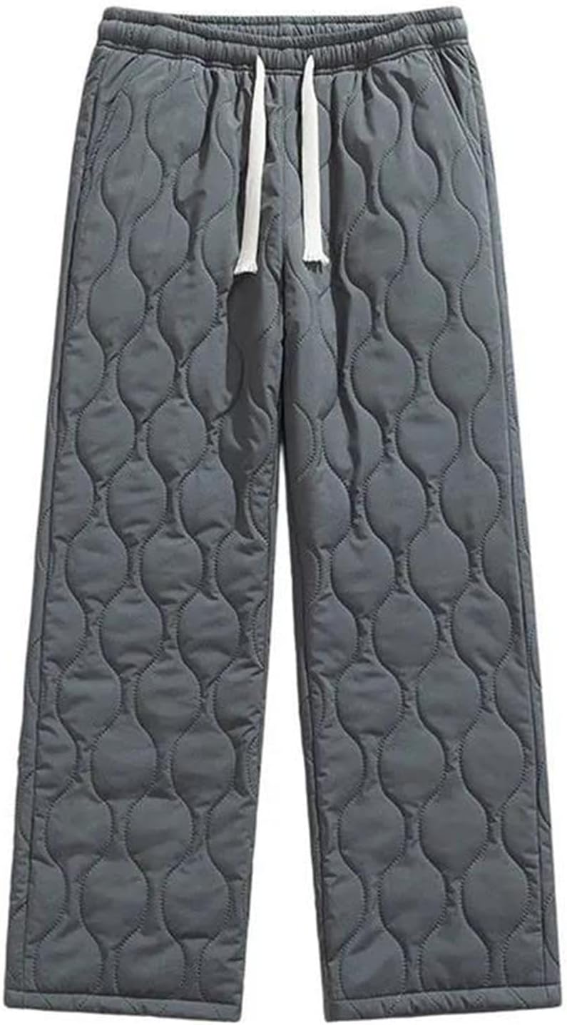 Men's Solid Color Thick Warm Winter Cotton Pants Windproof Casual Loose Sports Large Size Outdoor Thermal Trousers