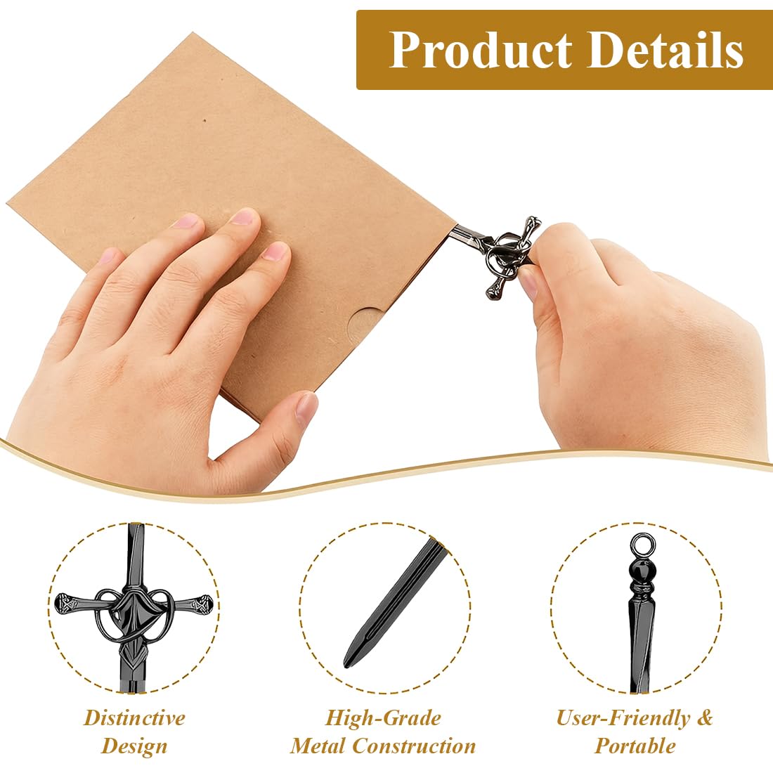 Ouvre-Enveloppes Couteau Épée Vintage 4 Pièces pour Bureau Maison